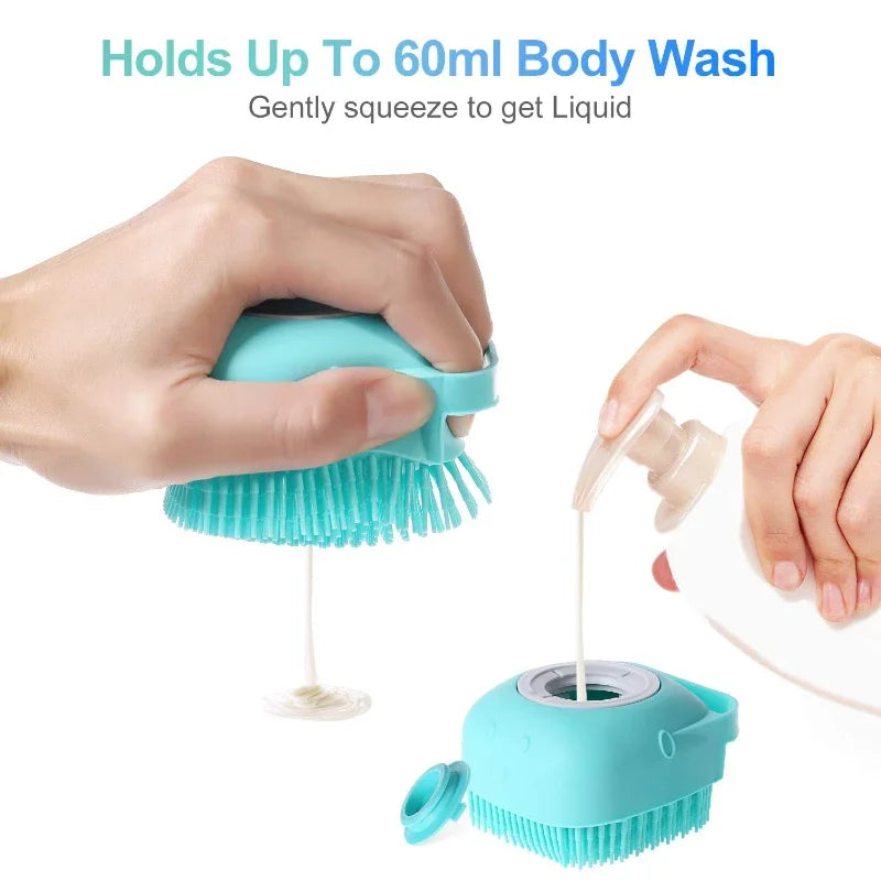 Silikon-Shampoo-Bürste für Haustiere-Massage-& Badebürste