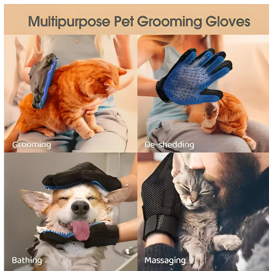 Handschuh zur Fellpflege – Silikon-Bürste für Hunde & Katzen